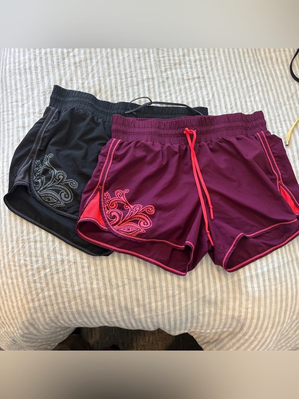 2 pair bundle! Athleta Women's Plum Athletic Shorts with Pink Accent